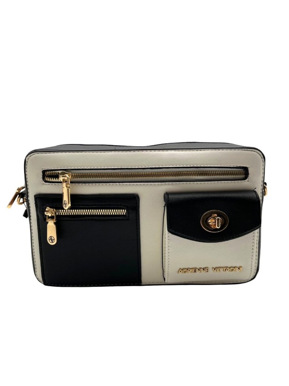 Adrienne Vittadini Black & White Color-Block Crossbody Bag
